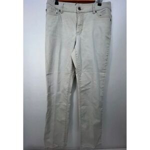 CHICO'S PLATINUM DENIM JEANS REGULAR Off WHITE Straight‎ Leg Womens Sz 8